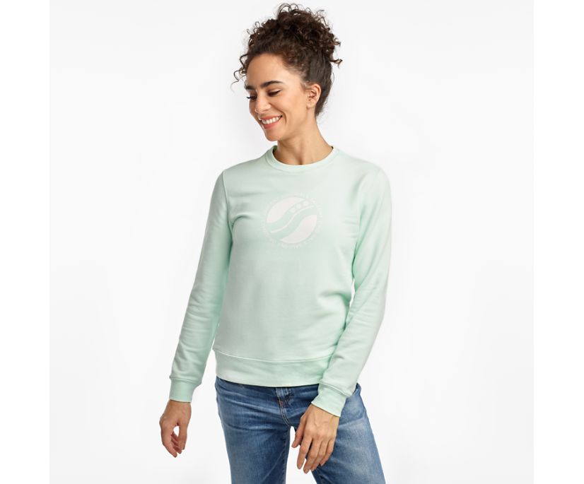 Saucony Rested Crewneck Women's Shirts Blue | AU 286MQZA